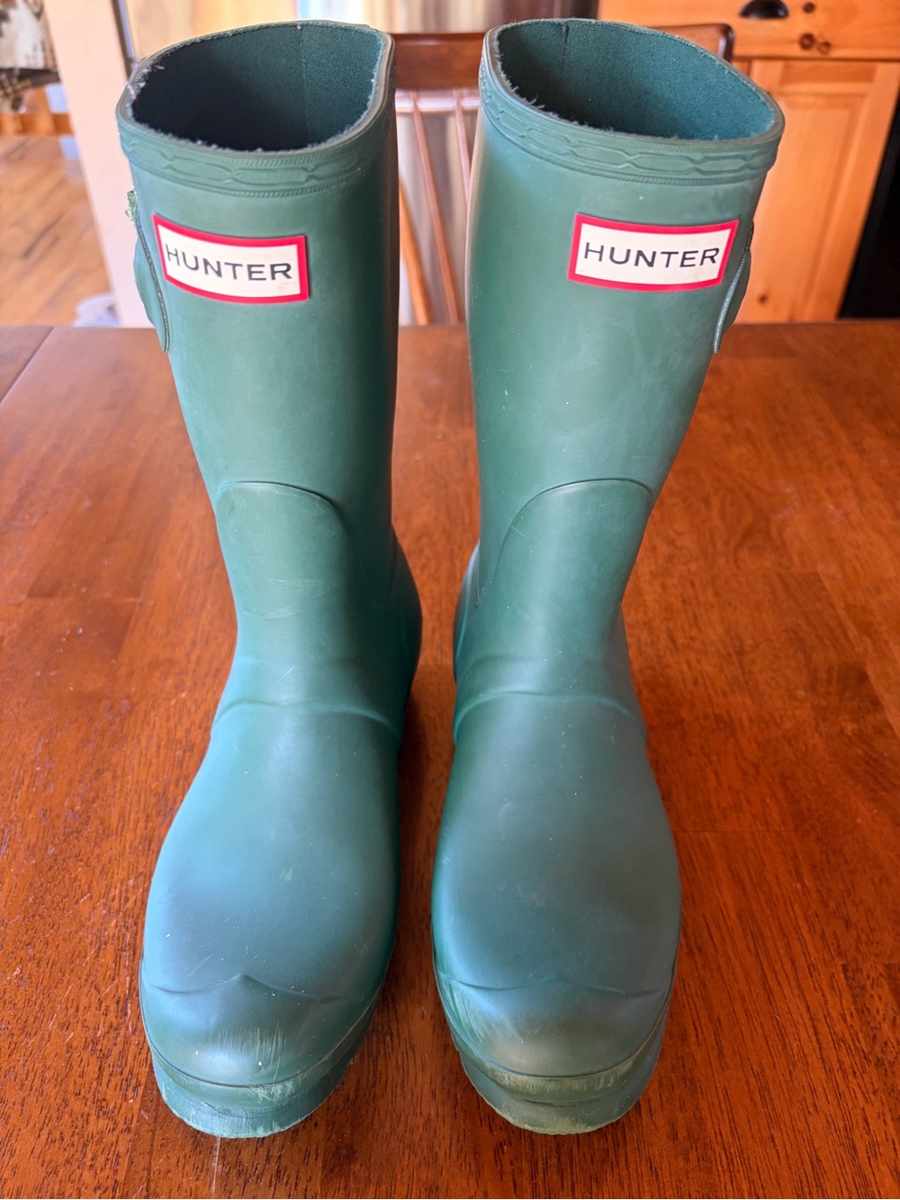 Hunter Green Rain Boots Size 8